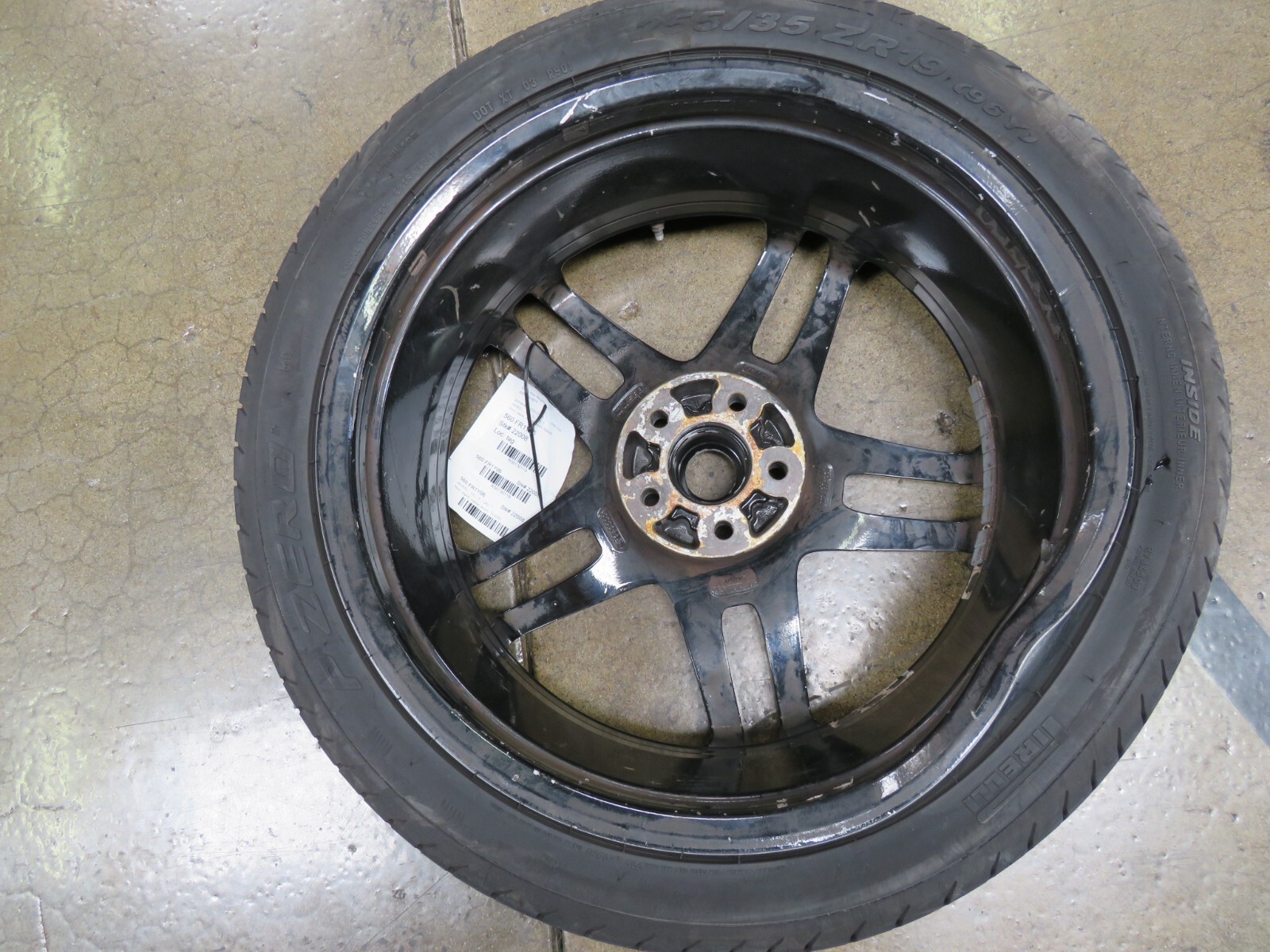 Ferrari F430, Front Wheel, Black, Bent/Damaged, Used, P/N 194265