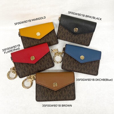 NWT MICHAEL KORS 35F0GW9D1B WOMEN KALA SMALL FLAP KEY RING CARD CASE