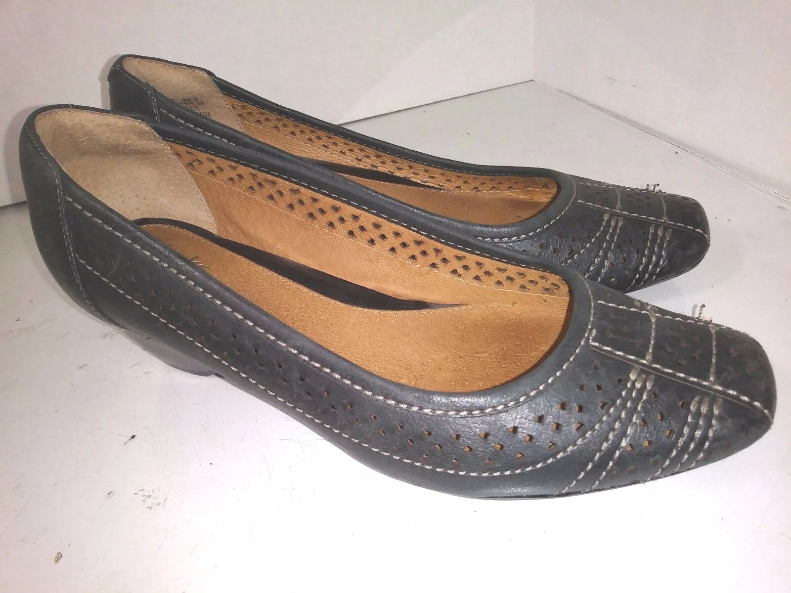 Scarpe donna Clarks Artisan nere in pelle con zeppa bassa taglia 6 M