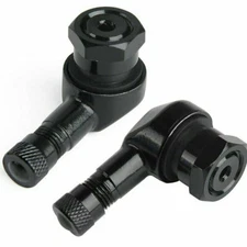 2x Black CNC Aluminum Motorcycle 90 Degree Angle Wheel Tire Stem Tubeless Valve#
