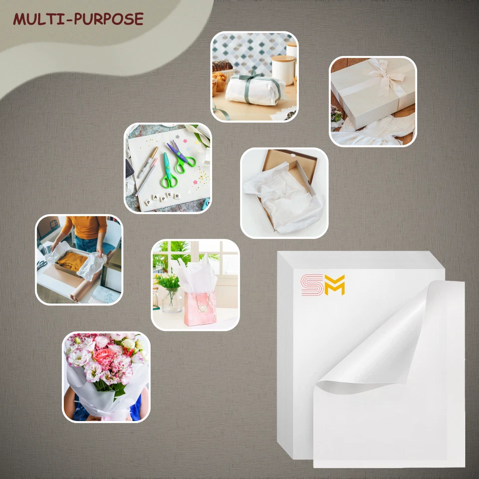 480 Sheets of Tissue Paper off White Acid Free Bulk Gift Wrapping ArtCraft 50x75 - Image 3 of 4