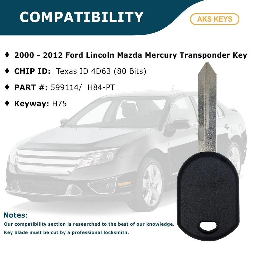 2 Repuestos para Lincoln LS 2003 2004 2005 2006 40 Bit Chip Transpondedor Llave Foto 3 de 4