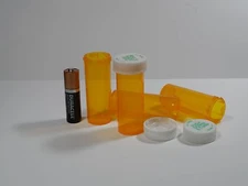 25  Prescription Medicine Plastic Storage Bottles & Lids Dram 6 Size-BRAND NEW 