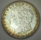 1900 O Morgan Silver Dollar New Orleans Mint Uncirculated $1 Coin Edge Toning