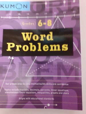 Wortaufgaben Klasse 6-8 (Kumon Mathe-Arbeitshefte): Arbeitsbuch 9781941082720 WIE NEU
