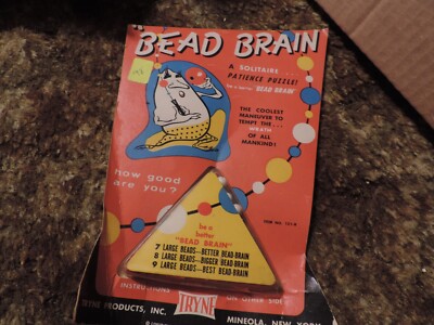 vintage TRYNE Bead Brain A solitare patience puzzle 121-R