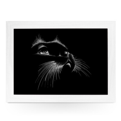 Black Magic Cat gepolstertes Schoß Tablett Laptop Tablett für Bett Laptrays für TV Abendessen