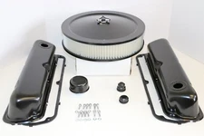 SB Ford Black Engine Dress Up Kit Valve Covers 14" Air Cleaner SBF 289 302 351W