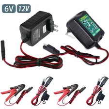 2 Packs Battery Charger Maintainer Trickle 6V 12V 1.5A Car Automatic Motorcycle