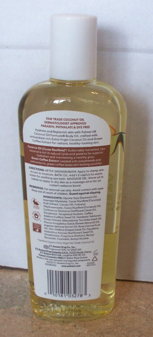 Palmer's Coconut Oil Formula Body Oil with Vitamin E 8.5 fl oz 48 hour moisture