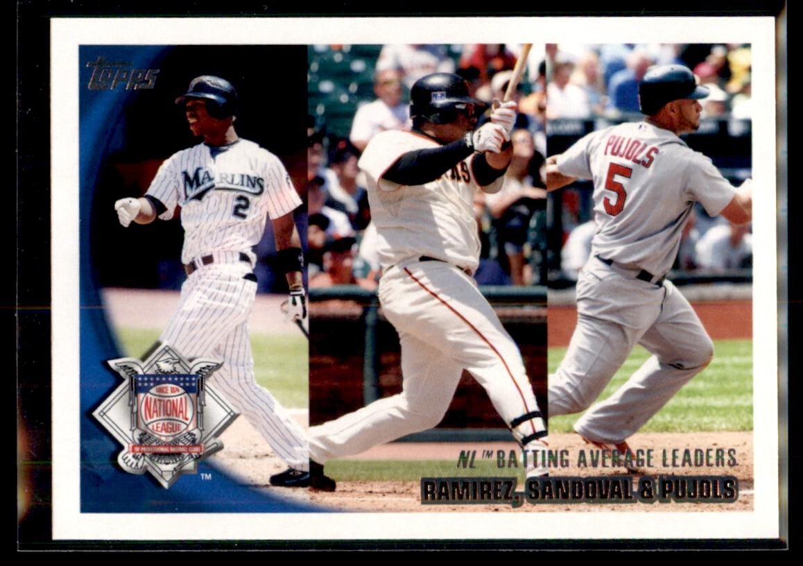 2010 TOPPS NL BATTING AVERAGE LEADERS (HANLEY RAMIREZ/PABLO SANDOVAL/ALBERT eBay