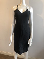 Zara Black Cut Off Back pencil Dress Little Black Dress Party Dinner M