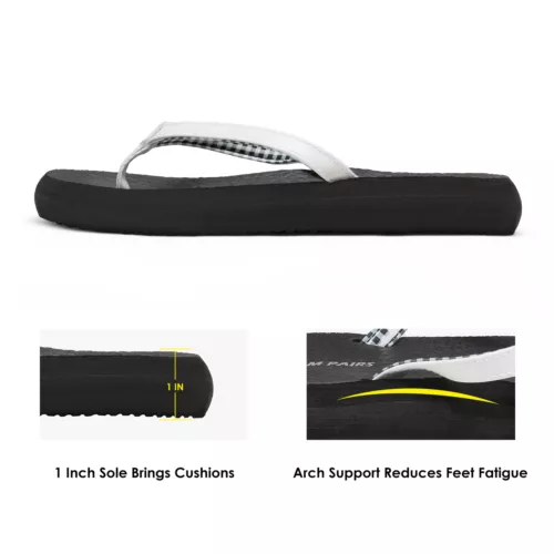 Damen-Flip-Flops Fußgewölbestütze weiche Polster leichte Strand-Riemensandalen - Bild 28 von 30