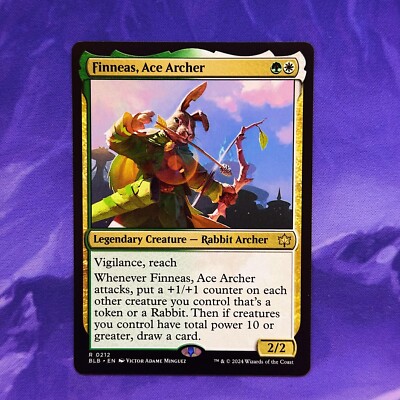 Finneas, Ace Archer 0212 BLB Bloomburrow MTG Commander Rabbit Vigilance Reach