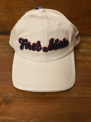 First Mate Hat Cap Strapback American Flag Side Patch White West Marine Women s