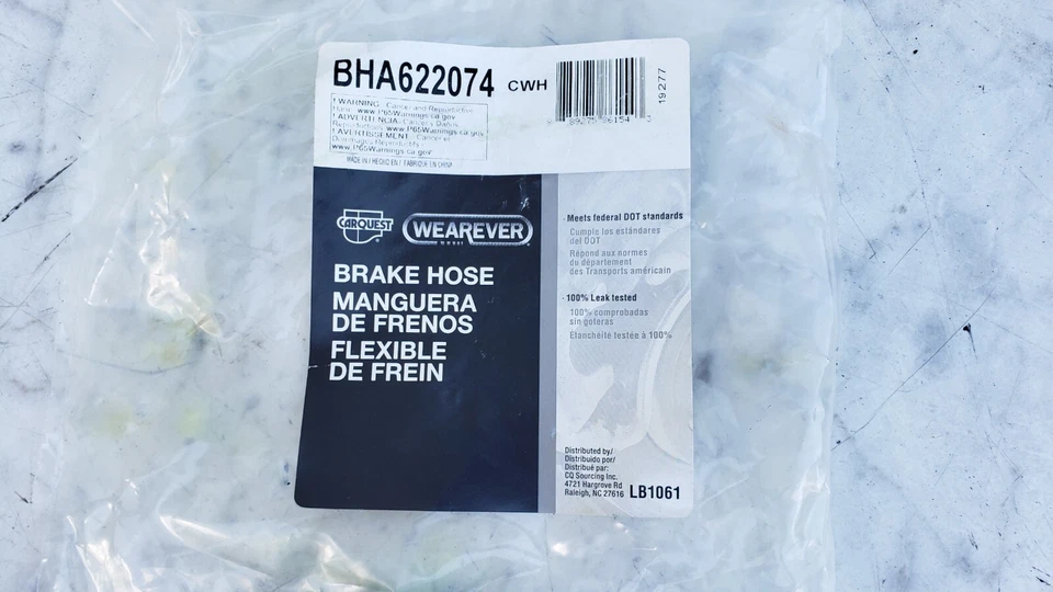 Manguera hidráulica freno delantero derecho CARQUEST BHA622074 07-10 Jeep Wrangler JK Lift Foto 3 de 4