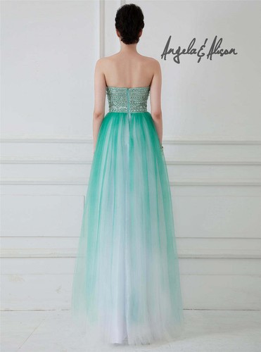 Angela and Alison 41059 Mint Green Ombre Ball Gown Dress sz 2 NWT - Picture 2 of 2