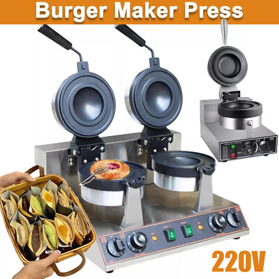 220V Burgermaschine Hamburger Maker Panini Pressmaschine IceCream Waffelmaschine