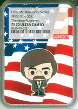 2022 Niue S$2 Chibi Mt Rushmore Series Theodore Roosevelt NGC PF70 Ultra Cameo