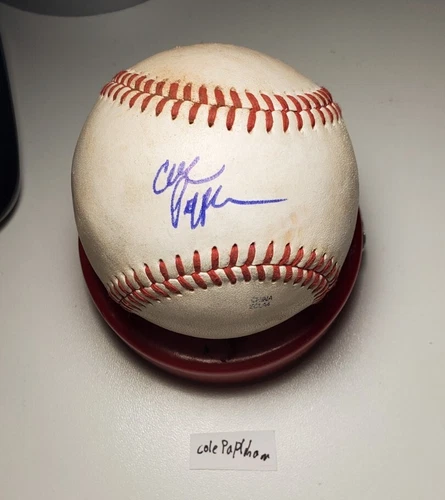 Autographed Baseball game used COLE PAPLHAM San Diego Padres