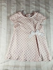 Tahari Girls Pink Gold Polka Dot White Bow Easter Party Dress or Tunic Top 4 4T