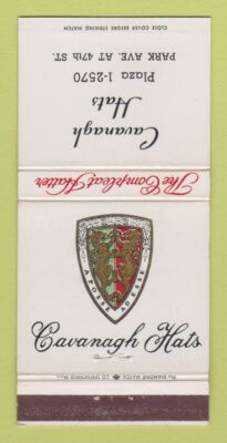 Matchbook Cover - Cavanagh Hats New York City 30 Strike