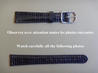 15 mm TRES BELLE QUALITÉ FRANCAISE BRACELET DAME LEZARD VÉRITABLE MARRON FONCÉ - Photo 1/4