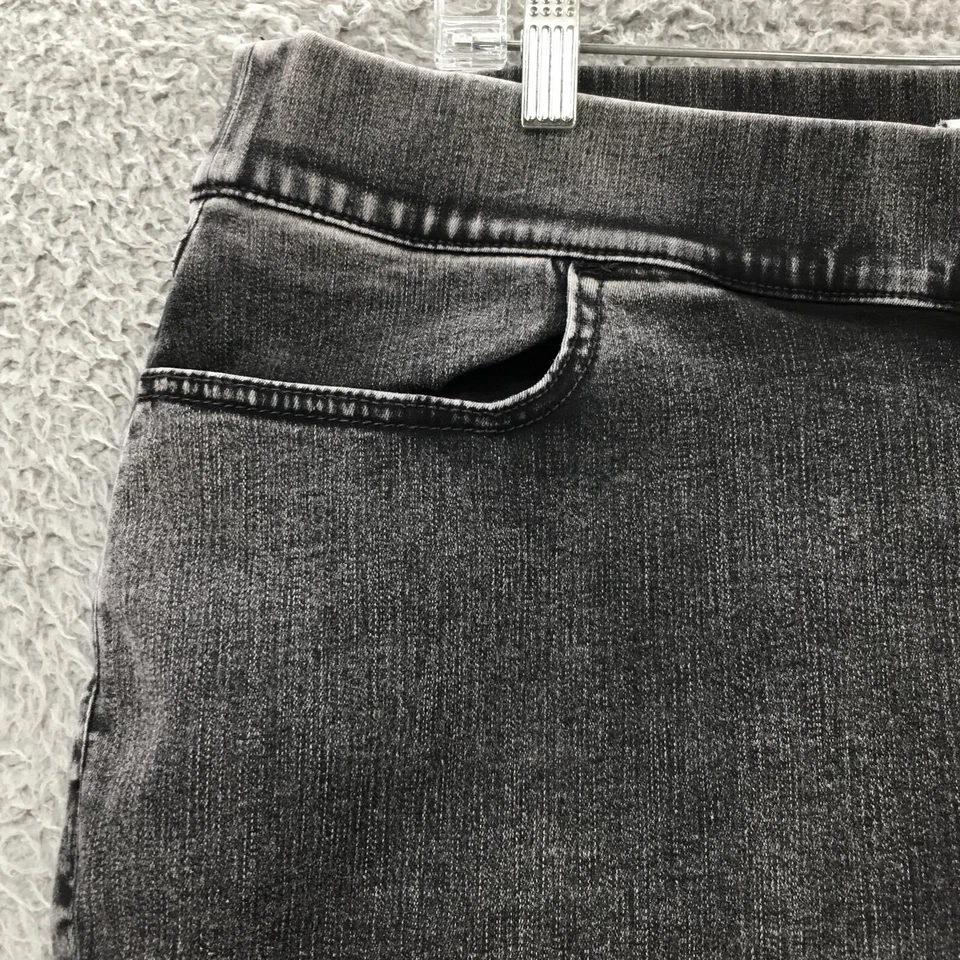 Pantalones de mezclilla Lane Bryant tiro alto para mujer 18 (38x28 real) mezcla de algodón negro Foto 4 de 4