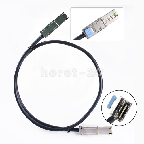 Mini-SAS SFF-8088 to SFF-8088 26 PIN Mini SAS Meter Cable Black 3.3FT - Picture 5 of 12