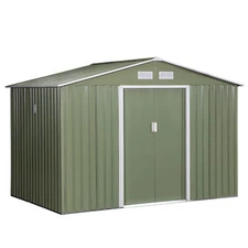 9x6 FT Garden Tool House with Foundation, Vents, and Sliding Doors Storage Shed
