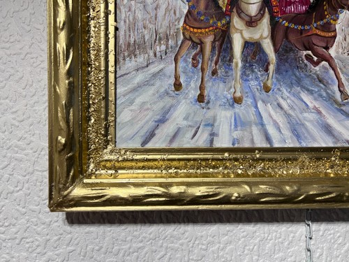 1990 Artist V.Vasilyev Oil painting on canvas Genre scene "Festival Maslenitsa" - Picture 4 of 10