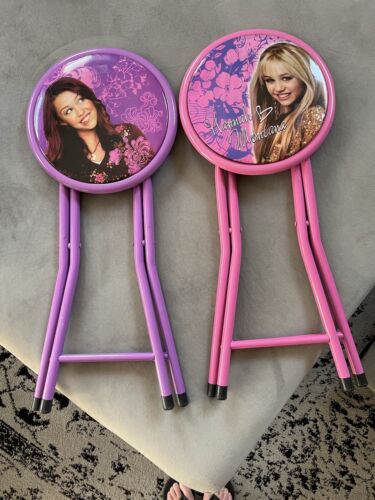 Hannah Montana/ Miley Cyrus RARE Disney/Child’s Stool 18” Set Of 2! - Picture 5 of 5