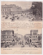2 postcards Berlin including Hallesches Tor 1899 and 1901