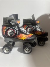 Vintage 1998 Hot Wheels Roller Skates Sz J 11 - Flames - Mattel
