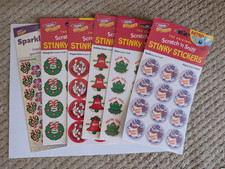 Christmas Stickers Trend Retro Scratch and Sniff Stickers 6 packs. NIP. Retired