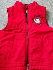 Disney Captain Jake Puffer Vest Size 4T Red No Stains Or Flaws Black Lining
