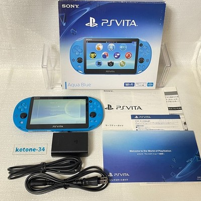 PS Vita Console Aqua blue PCH-2000 With Charger BOX Sony psvita