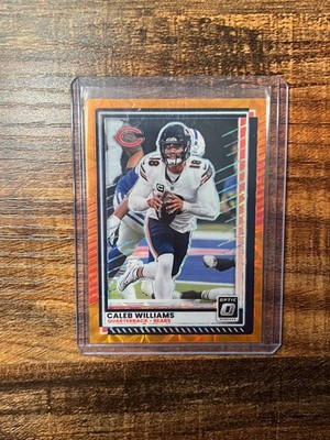 2025 Donruss Optic Caleb Williams Orange Scope Prizm 18/79 Jersey # Color Match 