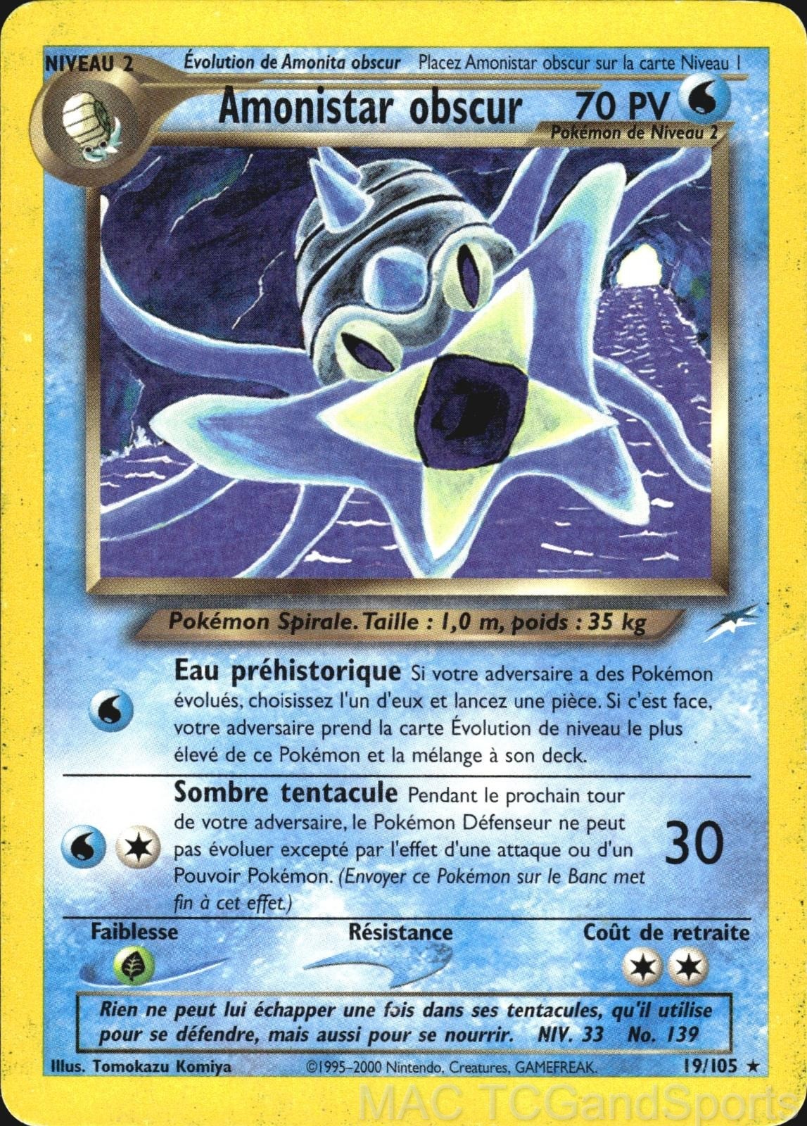 Dark Omastar "Amonistar obscur" (French) 19/105 Unlimited Neo Destiny Pokemon MP