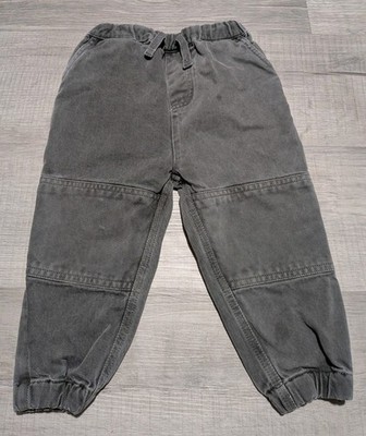 Pehr Boys Twill Toddler Utility Jogger Pants Organic Cotton Gray Sz 2T