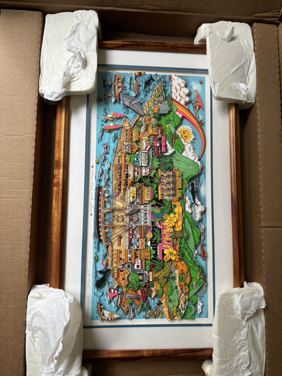 Charles Fazzino FROM MAUI WITH LOVE, 3D Mixed Media Art Limited ed