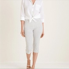 Chico's Brigitte Slimming Tab-Hem Capris Crop Polka Dot Chico's 2 12