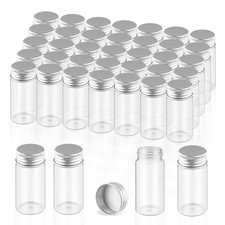 40 Pack 30ml/1oz Glass Vials With Aluminum Screw Caps Empty Sample Bottles Co...