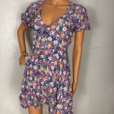 FAITHFUL THE BRAND purple floral Mini Dress Size Us 4 Small