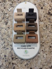 Sunday State 6 Pack Medium 2" Claw Clip Hair Clips Square Neutral Browns