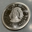 5 Oz .999 Silver Aztec Mayan Calendar Cuauhtemoc Silver Round