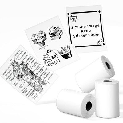 Phomemo Sticker Paper- for T02/T02Pro/Q02E/M02X/Y02C/Q02 50mmx3.5m, White