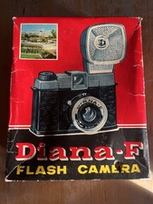 Vintage Diana F Flash Camera W/ Box Manual Strap  Lens Cap Hong Kong 120 Film