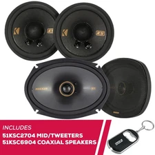 Kicker KS-Series 51KSC2704 2.75" Mid/Tweeters & 51KSC6904 6x9" Coaxial Speakers