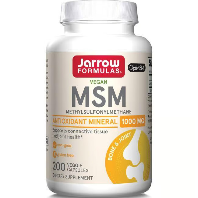 Jarrow Formulas, Inc. Веганский Мсм Метилсульфонилметан 1000 мг, 200 капсул для овощей